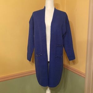 BCBGMAXAZRIA LONG ROYAL BLUE SWEATER